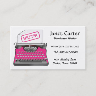 Freelance Writer Business Cards/Pink Cheetah Business Card