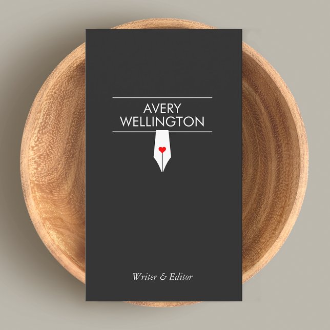 Freelance Writer Calligraphy Fountain Pen  Business Card (Creator Uploaded)