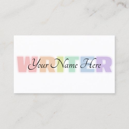 Freelance WRITER Colorful Skills Business Card