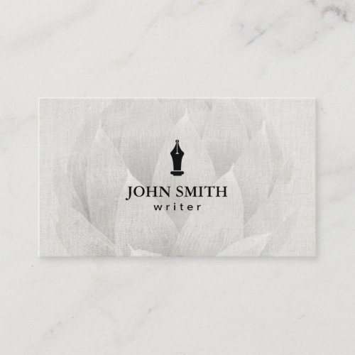 Freelance Writer Elegant White Floral Business Card