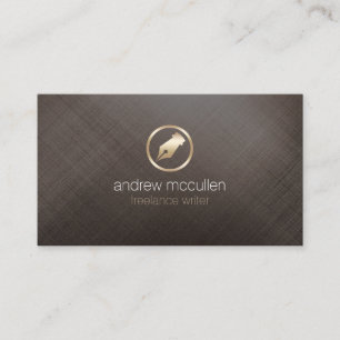 Freelance Writer Gold Pen NIb Icon Publishing Business Card