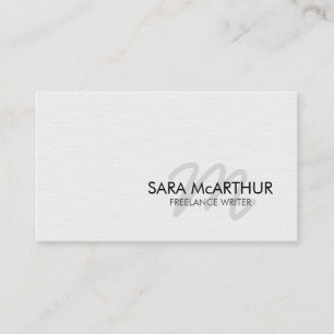 Freelance Writer Monogram Business Card