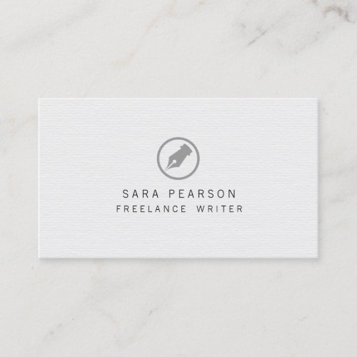 Freelance Writer Pen Nib Icon Publishing Business Card