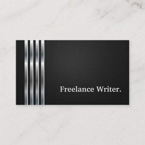 Freelance Writer Professional Black Silver Business Card Template