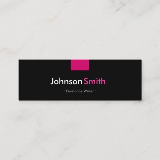 Customizable Freelance Writer - Rose Pink Compact Business Card Templates