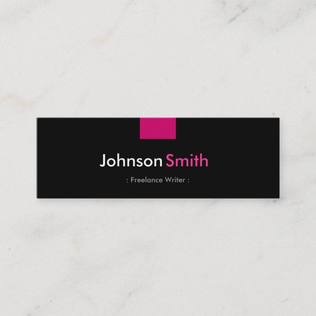 Freelance Writer - Rose Pink Compact Mini Business Card (Front)