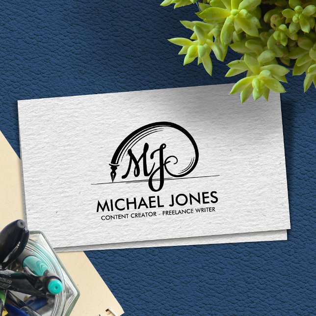 Freelance Writer Sacred Geometry Golden Spiral Business Card (Creator Uploaded)