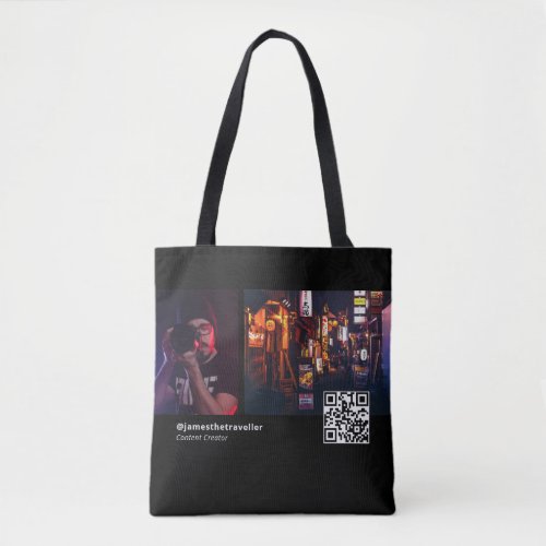 Freelancer Professional Business Card with QR Code Tote Bag
