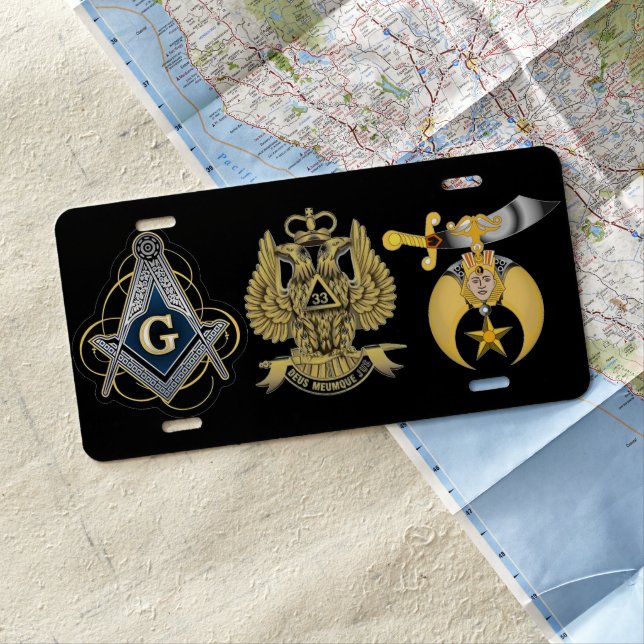 Freemason / 33 Degree /Shriners License Plate (In Situ)