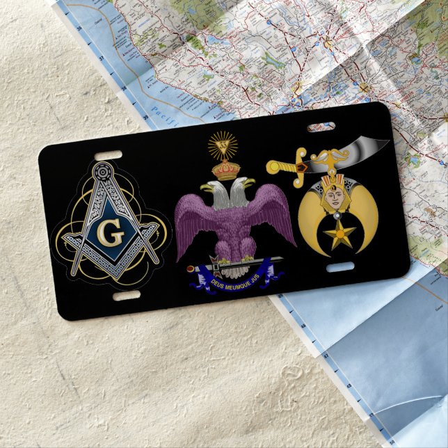 Freemason / 33 Degree /Shriners License Plate (In Situ)