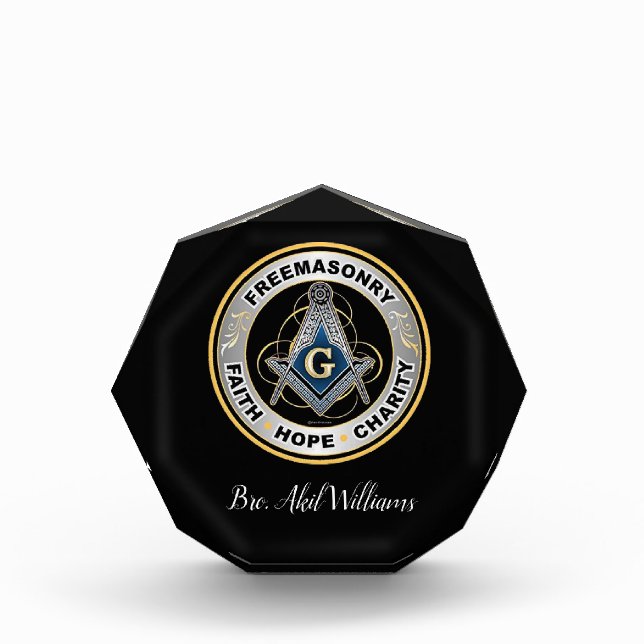 Freemason  acrylic award (Front)
