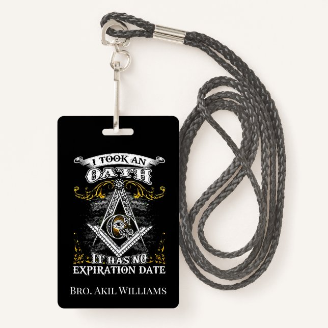 Freemason  badge (Front with Lanyard)