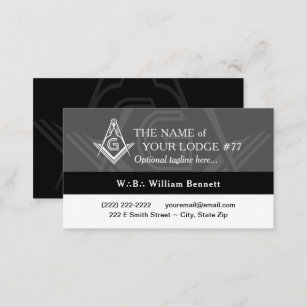 Freemason Black and White Masonic Business Card