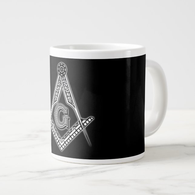 Freemason (Black) Giant Coffee Mug (Front Right)