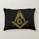 Freemason (Black & Gold) Accent Pillow<br><div class="desc">Freemason (Black & Gold)</div>