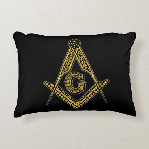 Freemason Black  Gold Accent Pillow