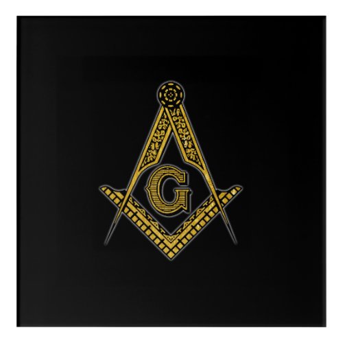 Freemason Black  Gold Acrylic Print