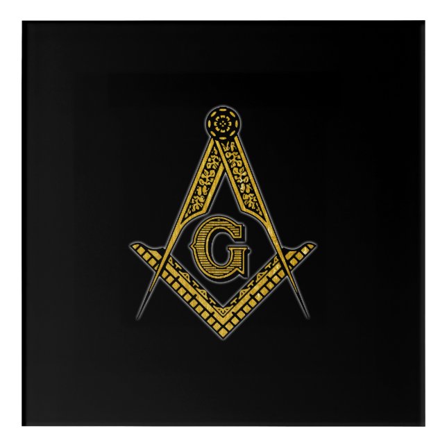 Freemason (Black & Gold) Acrylic Print (Front)