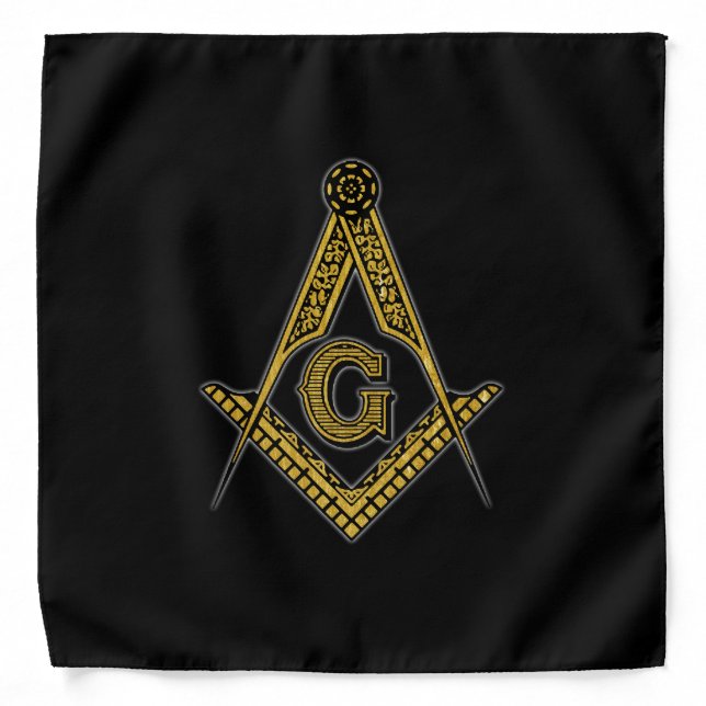 Freemason (Black & Gold) Bandana (Front)
