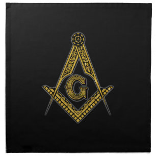 Freemason (Black & Gold) Cloth Napkin
