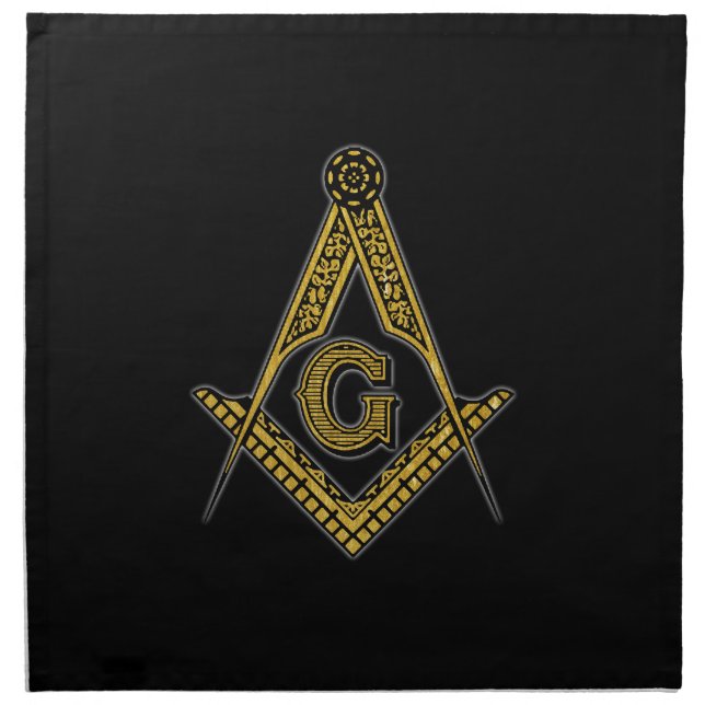 Freemason (Black & Gold) Cloth Napkin (Front)