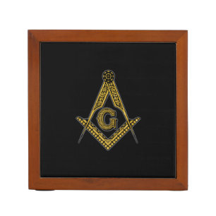 Freemason (Black & Gold) Desk Organizer