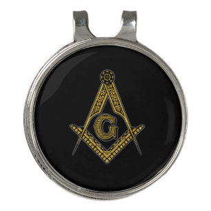Freemason (Black & Gold) Golf Hat Clip