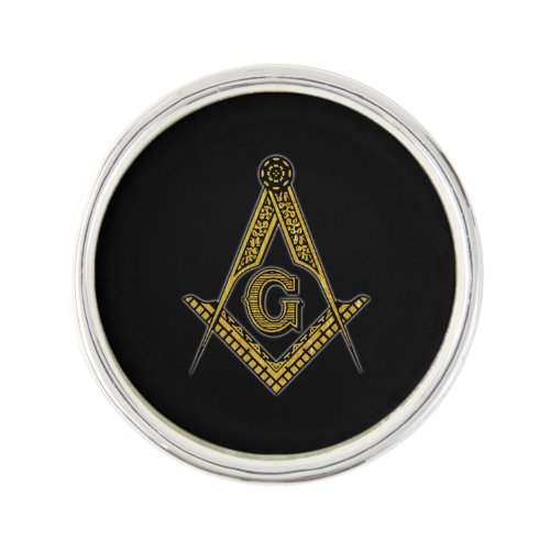 Freemason Black  Gold Lapel Pin