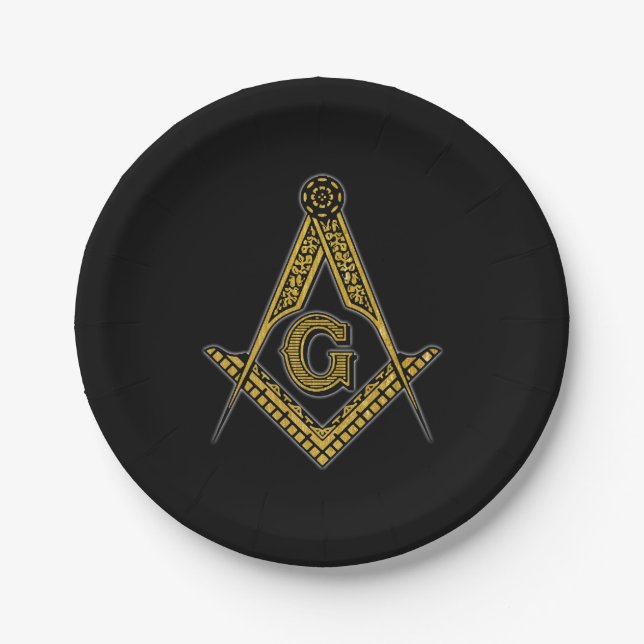 Freemason (Black & Gold) Paper Plates (Front)