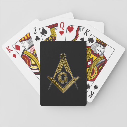 Freemason Black  Gold Poker Cards