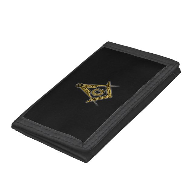 Freemason (Black & Gold) Trifold Wallet (Bottom)