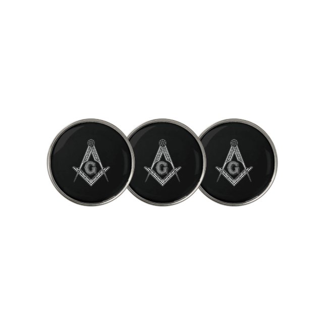 Freemason (Black) Golf Ball Marker (3 Up)