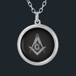 Freemason (Black) Silver Plated Necklace<br><div class="desc">Freemason (Black)</div>