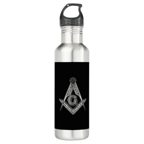 Freemason Black Stainless Steel Water Bottle