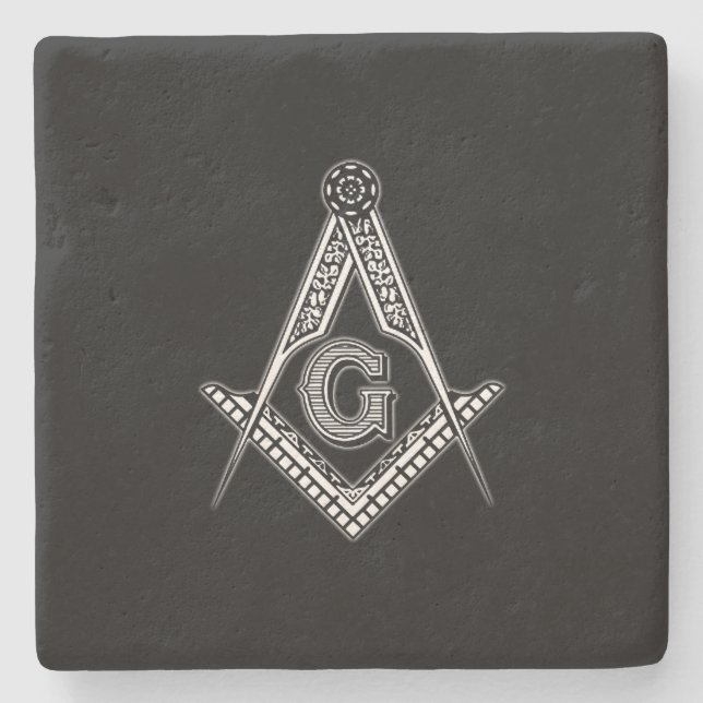 Freemason (Black) Stone Coaster (Front)