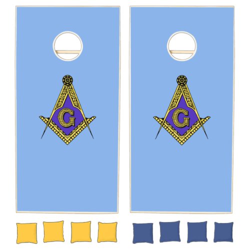 Freemason Blue Cornhole Set