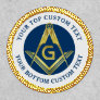 Freemason Blue Gold Square and Compass Masonic Patch