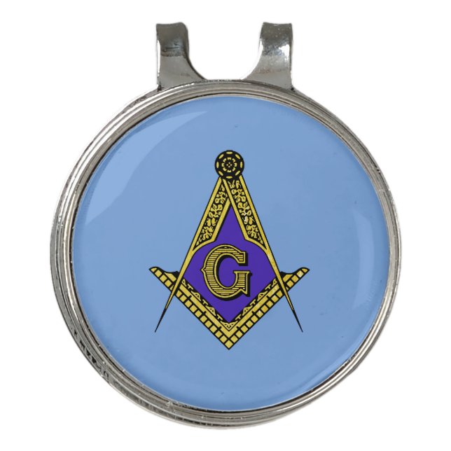Freemason (Blue) Golf Hat Clip (Front)