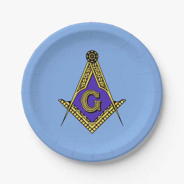 Freemason (Blue) Paper Plates (Front)