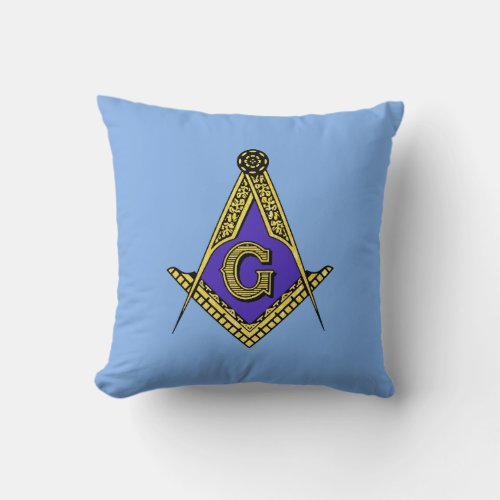 Freemason Blue Throw Pillow