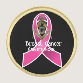 Freemason Breast Cancer Awareness  Gold Finish Lapel Pin