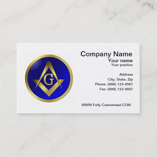 Customizable Freemason Business Card