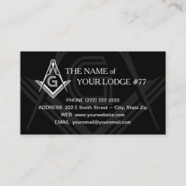 Freemason Business Card - Masonic Custom Card