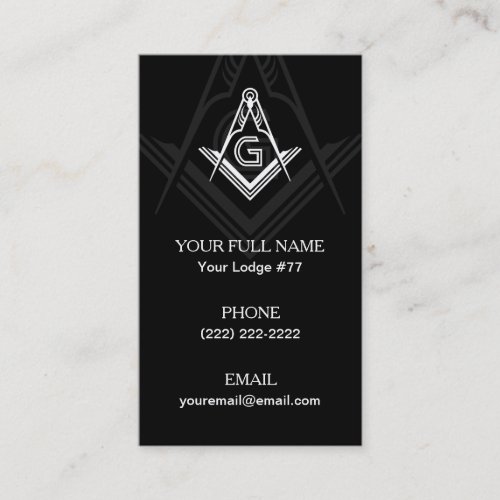 Freemason Business Card Templates  Masonic Cards