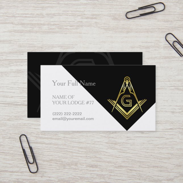 Freemason Business Cards | Masonic Templates (Front/Back In Situ)