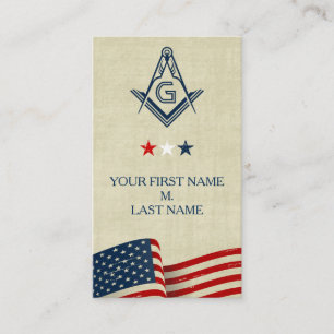 Freemason Business Cards Old Glory American Flag