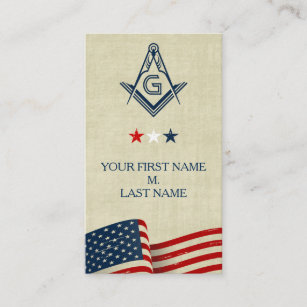 Freemason Business Cards   Old Glory American Flag