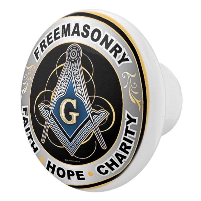 Freemason Ceramic Knob (Right)
