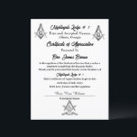 Freemason Certificate of Appreciation<br><div class="desc">Freemason Certificate of Appreciation</div>