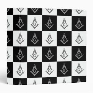 Freemason Checkered Pattern 3 Ring Binder